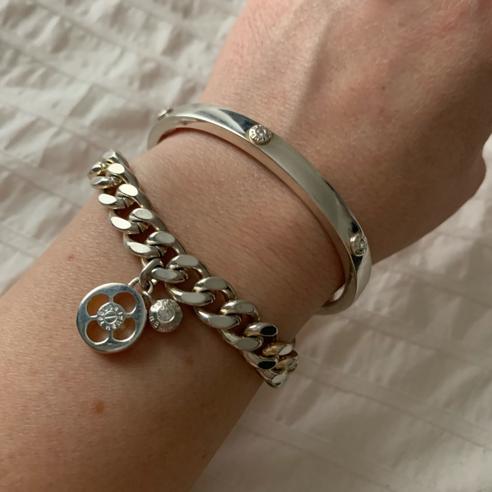 Henri Bendel bangle with chain bracelet